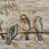 Tableau ANIMAUX Oiseaux sur branche tons noirs, blancs, beiges, bruns 40x120cm