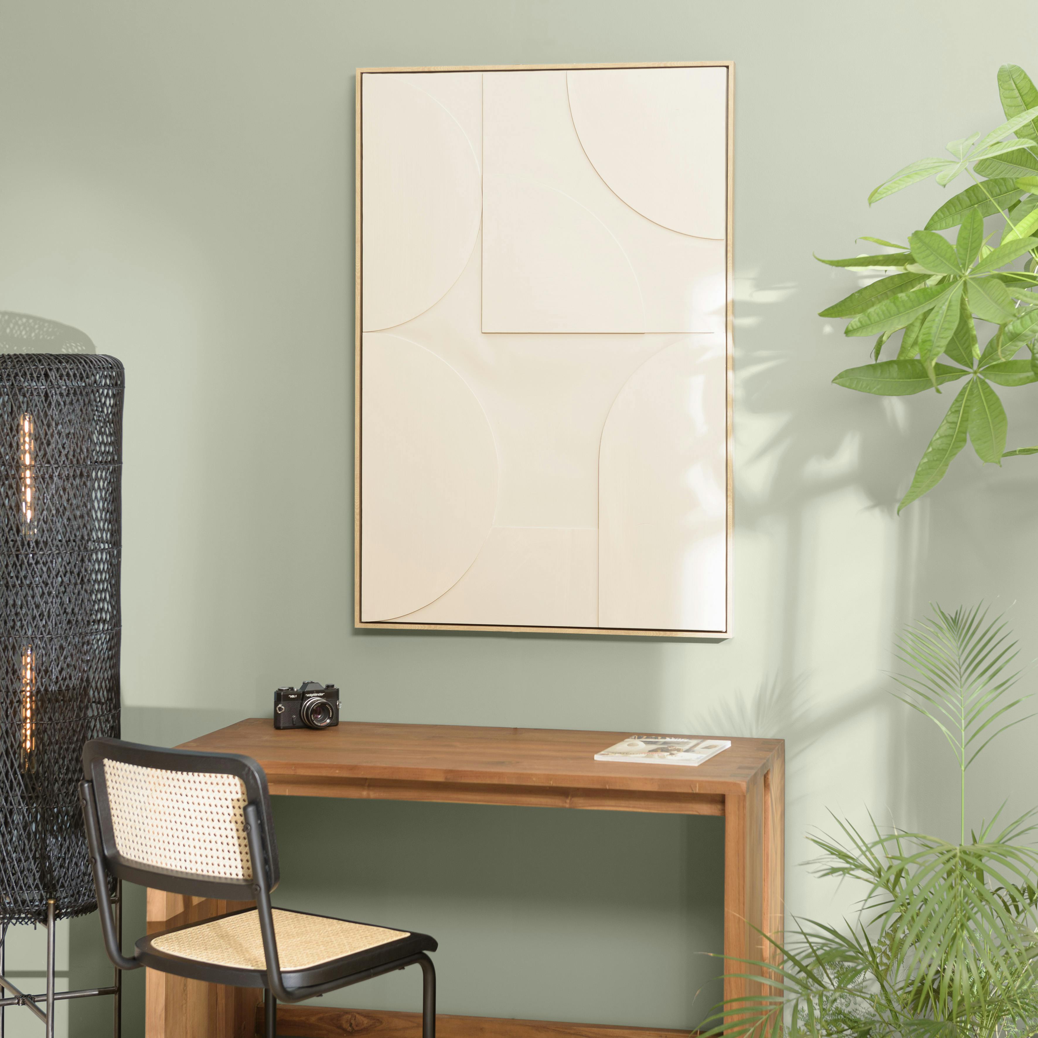 Tableau beige formes géométriques en relief 83 x 123 cm