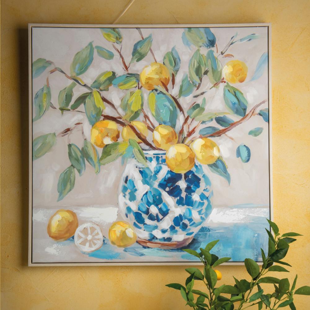Tableau bouquet de citrons 80x80 cm