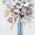 Tableau Bouquet de FLEURS M2 couleurs douces tons blancs, noirs, beiges, verts, bleus et argentés 50x100cm