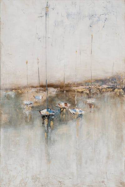 Tableau de bateaux style impressionniste