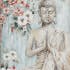 Tableau de Bouddha fond fleuri