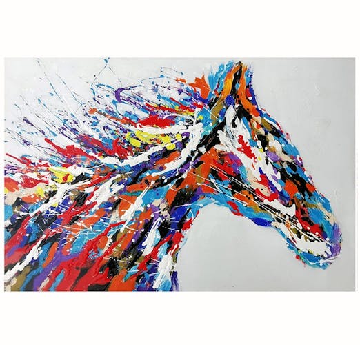 Tableau de cheval multicolore