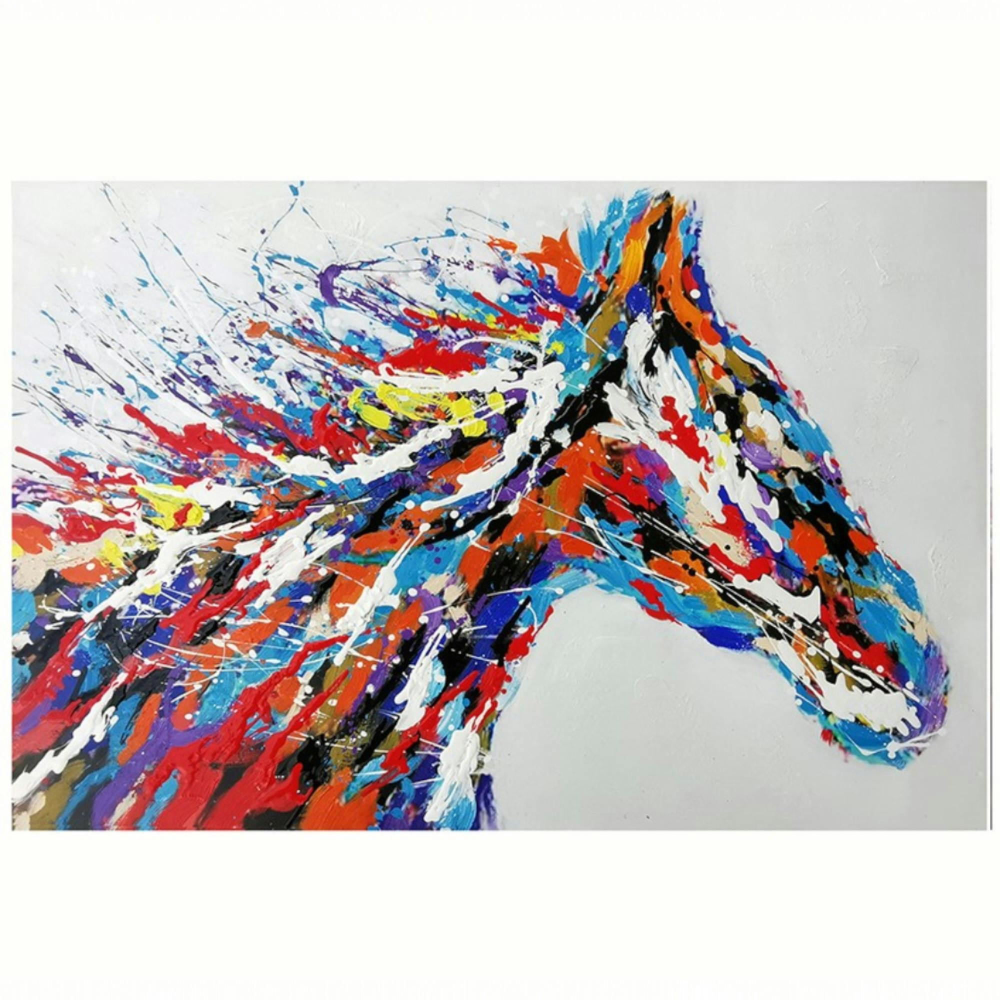 Tableau de cheval multicolore