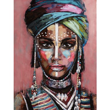  Tableau de femme africaine multicolore petit modèle