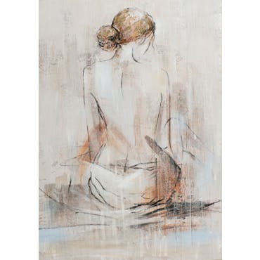  Tableau de femme assise nue de dos