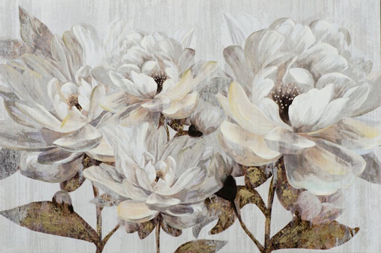 Tableau de fleurs blanches 3 tiges