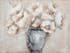 Tableau de fleurs dans vase gris