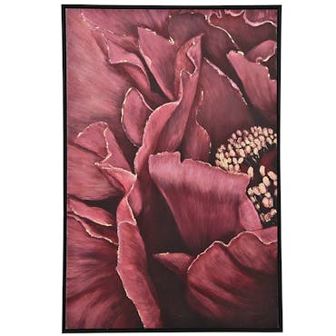  Tableau de fleurs de pivoine en gros plan cadre noir