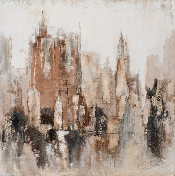 Tableau de ville tons bruns