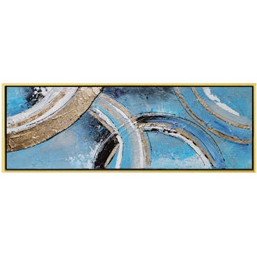 Tableau décoratif arcs bleu et or