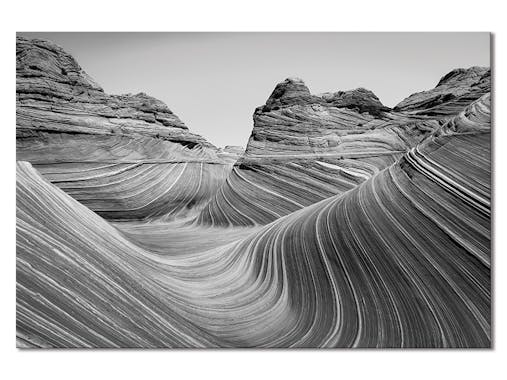 Tableau design roches Grand Canyon noir et blanc aluminium