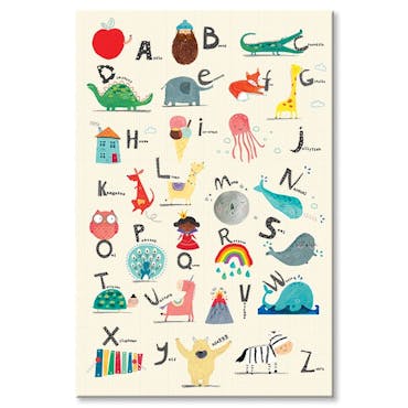 Tableau enfant alphabet en anglais plexiglas