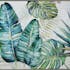 Tableau fleur feuilles tropicales variées tons bleu vert 72,5x142,5