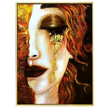 Tableau larmes d'or Klimt reproduction sur cadre doré