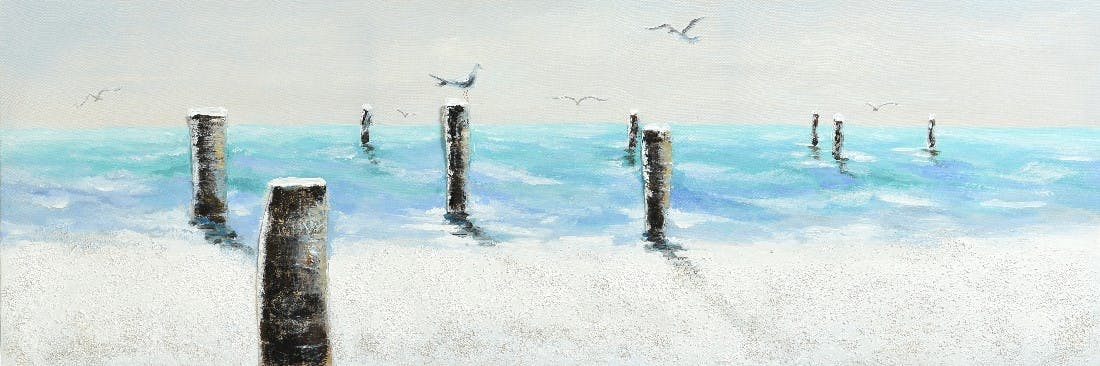 Tableau MARINE piliers sur berge 150x50cm
