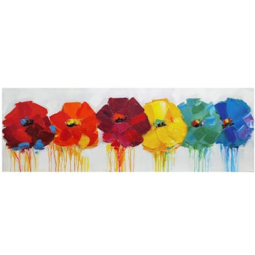  Tableau moderne fleurs stylisées multicolores