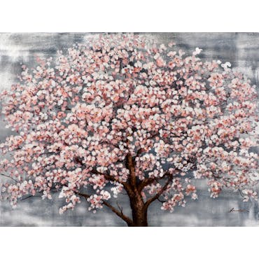  Tableau nature cerisier en fleurs tons doux