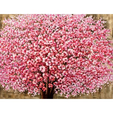  Tableau nature cerisier en fleurs tons vifs