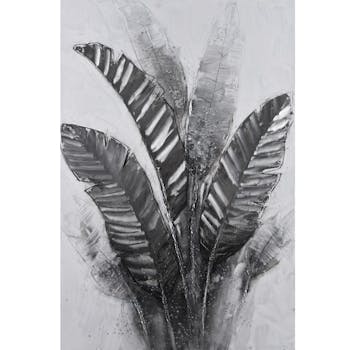 Tableau nature feuilles grises
