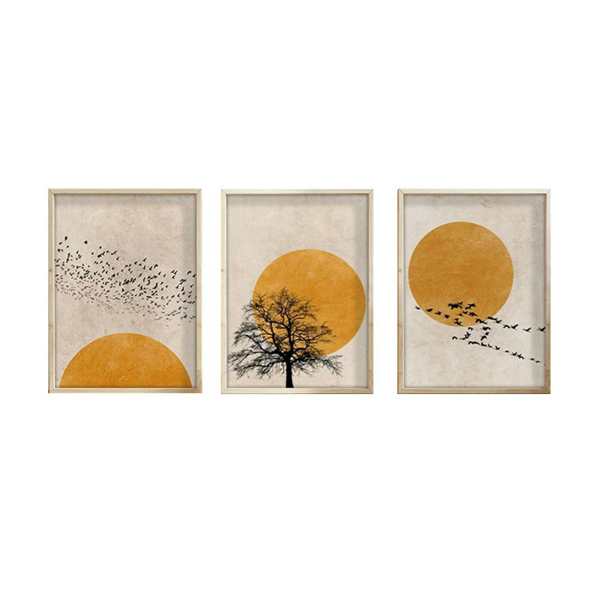 Affiche Décorative Oiseaux Style Nordique 'Birds At Sunset' - Impression Haute Qualité Sur Papier Recyclé 300g - 20x30 Cm - Par MILUKA