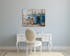 Tableau PAYSAGE Terrasse de Café devanture bleue multicouleur 70x90cm