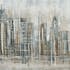 Tableau Paysage urbain abstrait 70x140 Argenté Doré. Peinture acrylique