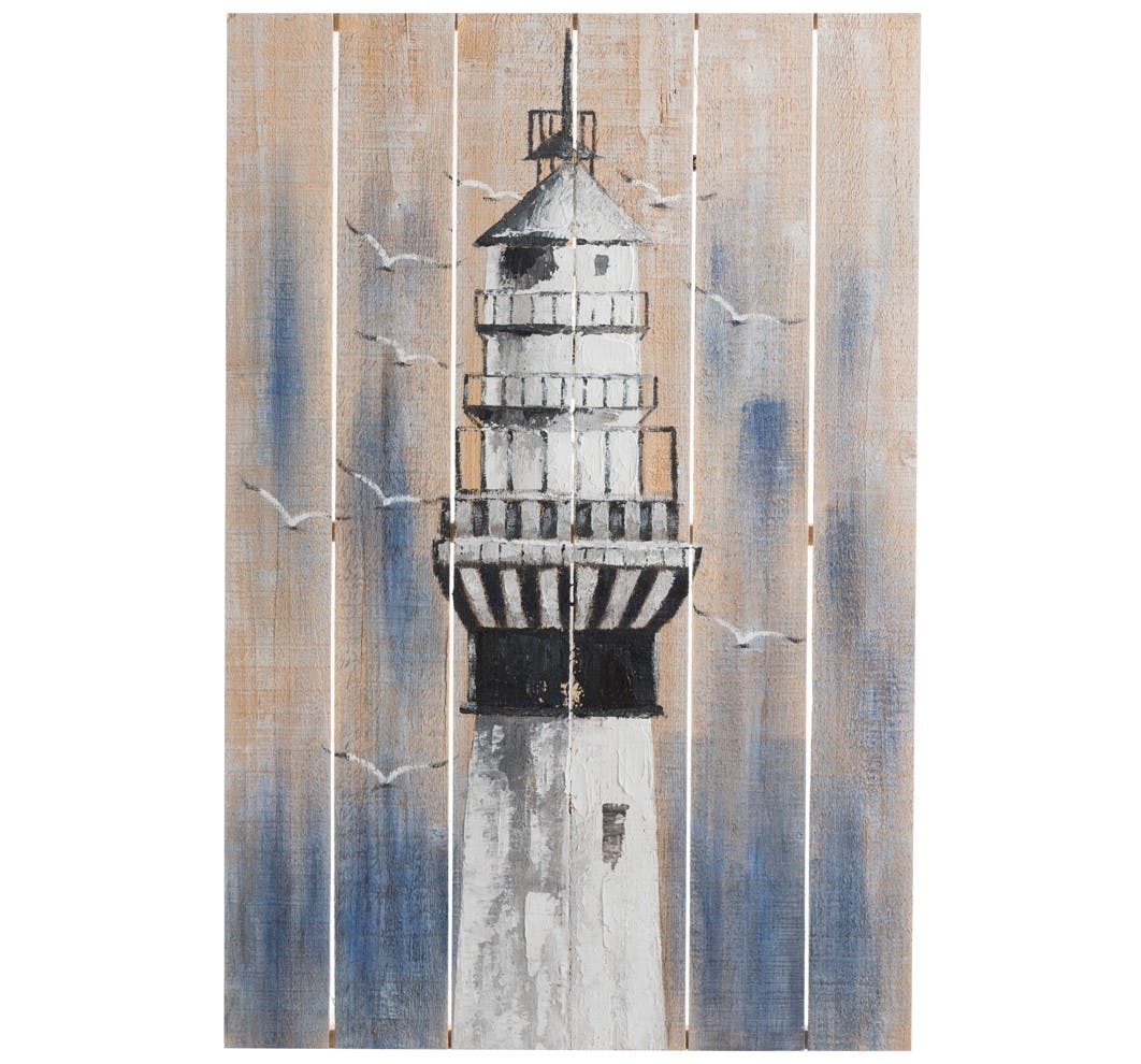 Tableau phare bord de mer bois réf. 30021933