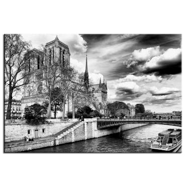 Tableau photo plexiglas Notre Dame de Paris noir et blanc