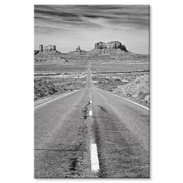 Tableau photo plexiglas route Grand Canyon noir et blanc