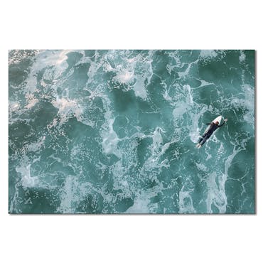 Tableau photo plexiglas surfeur en mer