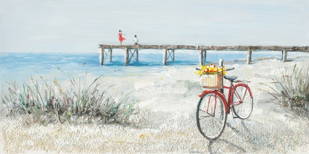 Tableau Plage 70x140 Peinture acrylique