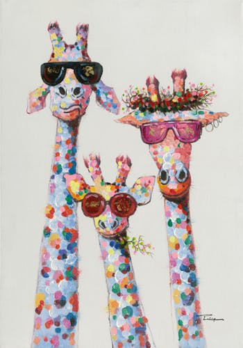 Tableau pop art 3 girafes petit modèle