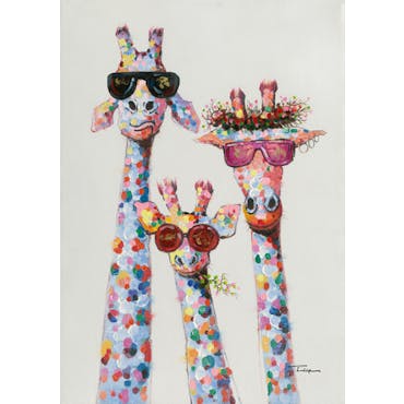  Tableau pop art 3 girafes petit modèle