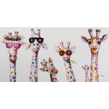  Tableau pop art 6 girafes petit modèle