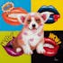 Tableau pop art chien et bisous