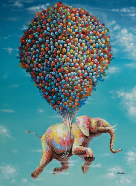 Tableau pop art éléphant petit modèle