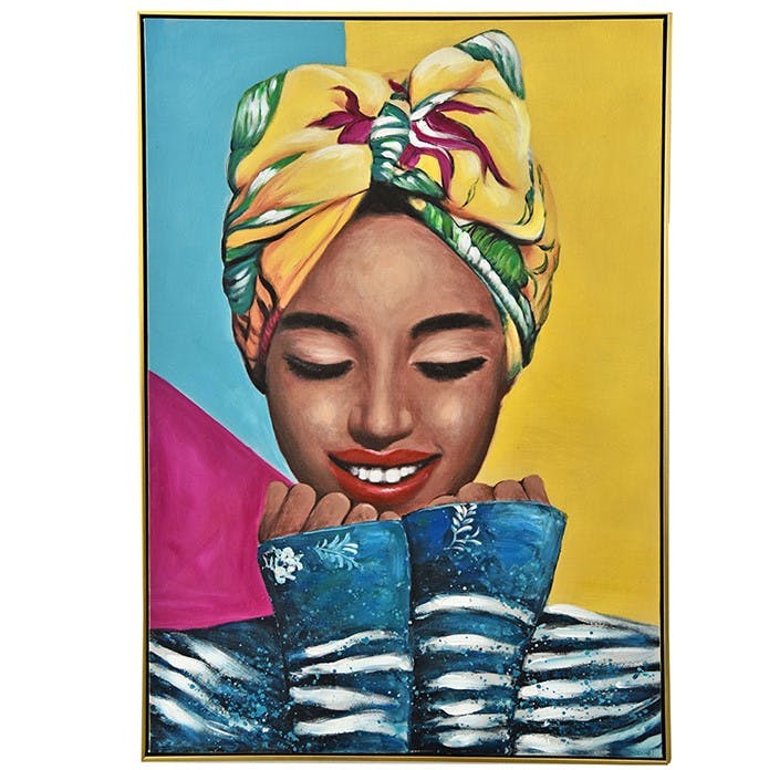 Tableau pop art femme avec coiffe