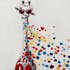 Tableau pop art girafe avec casque audio