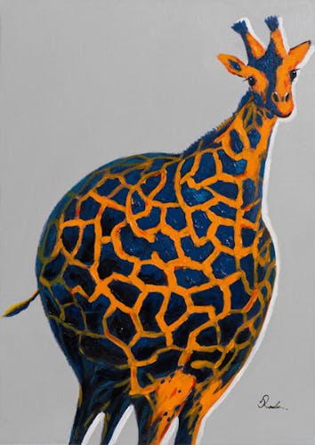 Tableau pop art girafe ballon