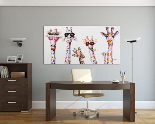 Tableau POP-ART Girafes Pop Star multicouleur 70x140cm