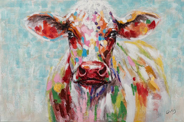 Tableau pop art vache en folie- Livraison gratuite - Fineartsfrance