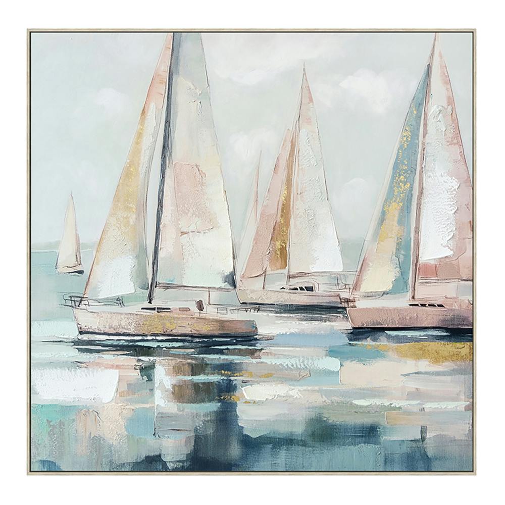 Tableau régate de voiliers 80x80 cm