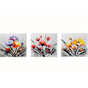 Tableau triptyque fleurs