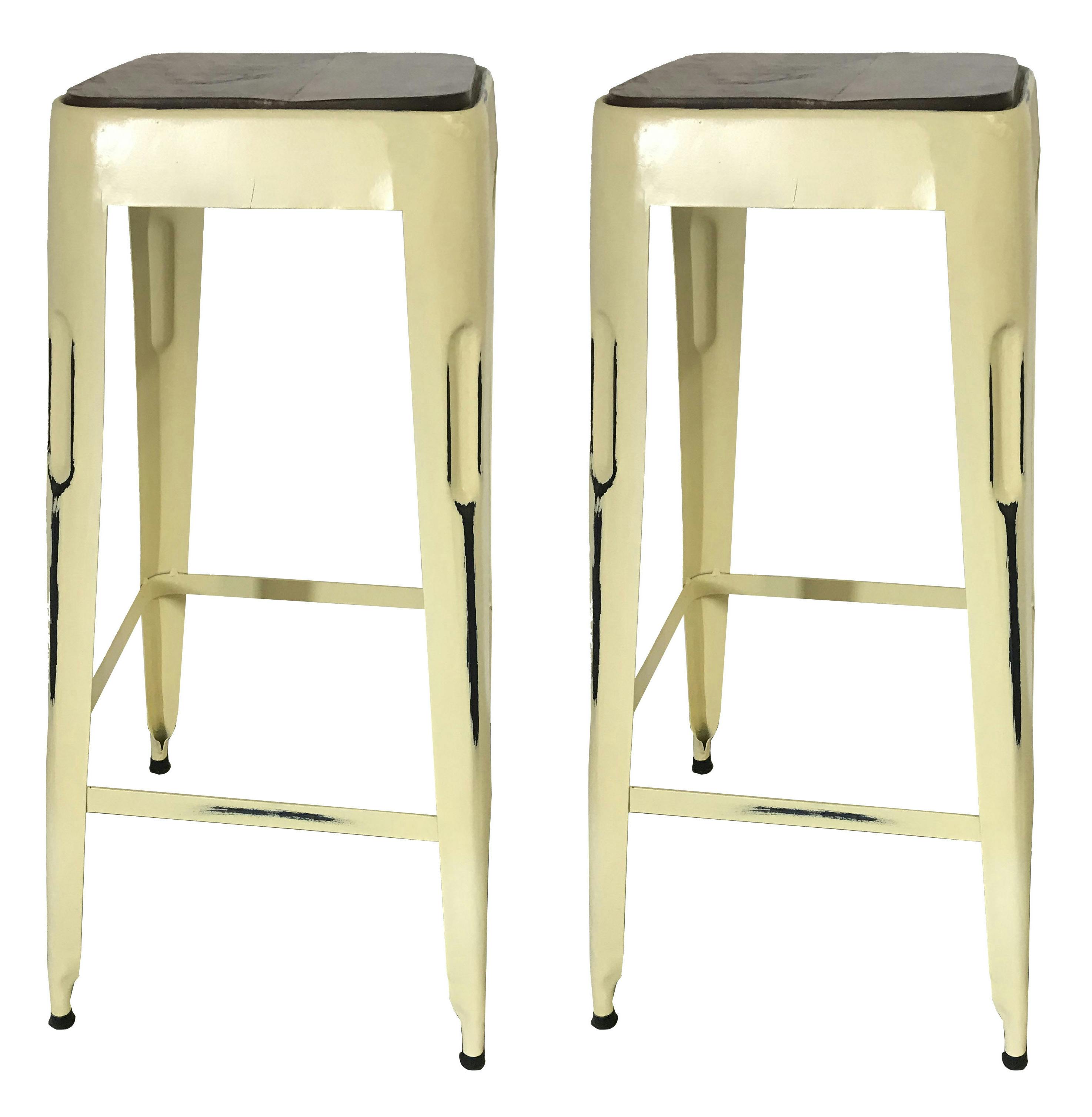 Tabouret bar jaune (lot de 2) LEEDS