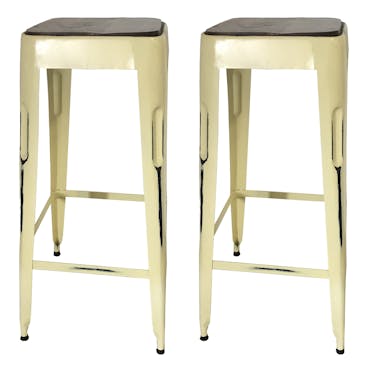 Tabouret bar jaune (lot de 2) LEEDS