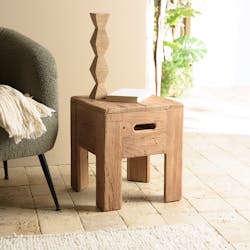 Tabouret / bout de canapé pin recyclé DENVER