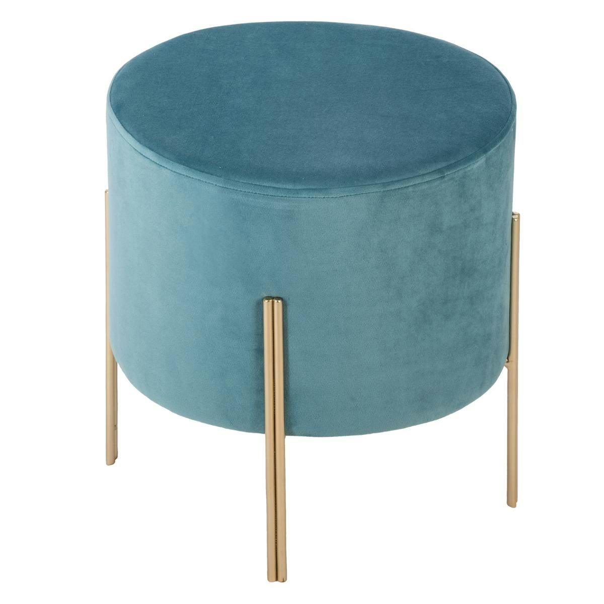 Tabouret contemporain velours bleu clair