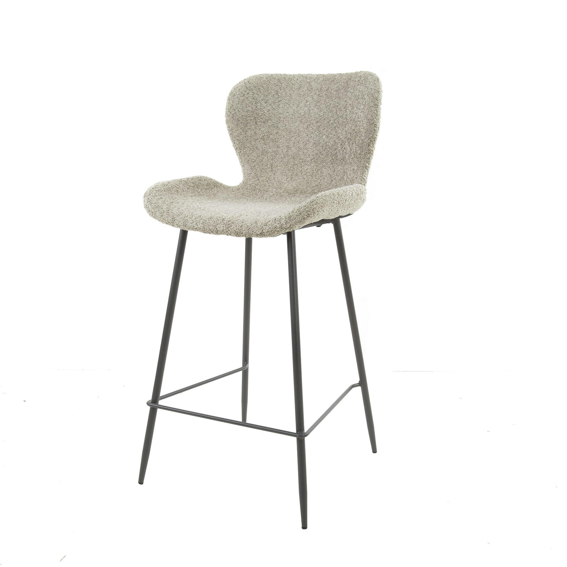 Tabouret de bar beige en bouclette (lot de 2) MELBOURNE