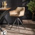 Tabouret de bar beige en velours avec fonction pivotante (lot de 2) MELBOURNE